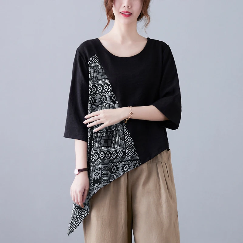 Title 6, Womens Literary Flower Print Irregular Swing L...