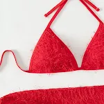 Women's Lace-up Three-piece Plush Swimsuit offering a comfortable and stylish fit for beach or pool days, enhancing your — photo 6