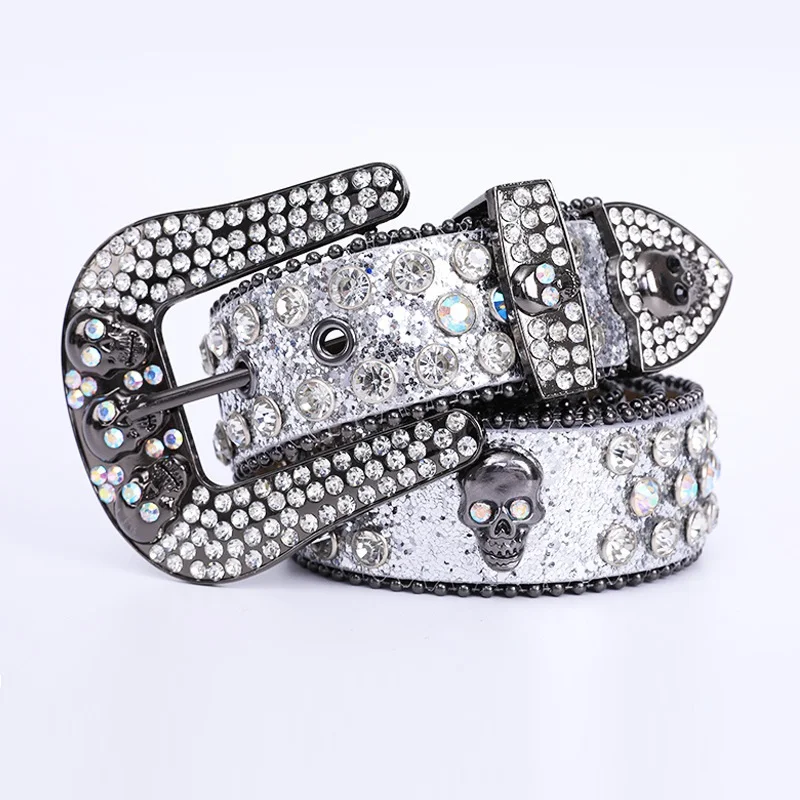 Fashionable And Popular Skull Rhinestone Belt. Add a unique edge to your outfits. Perfect for bold looks. Make a stateme — photo 6