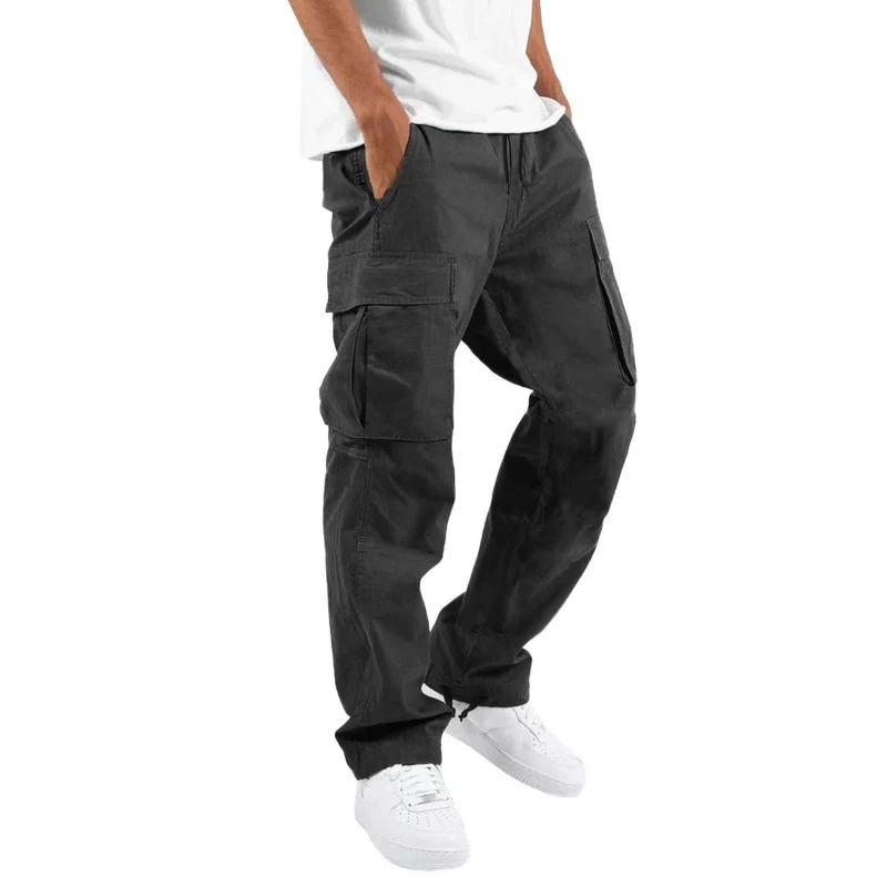 Summer New Men's Overalls Drawstring Multi-pocket Casual Trousers offer comfortable, stylish wear with convenient pocket — photo 4