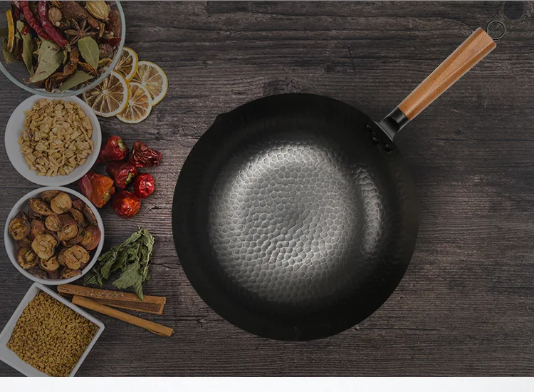 Title 4, Household Cedar Lid Non-stick Pan Uncoated Wok,...
