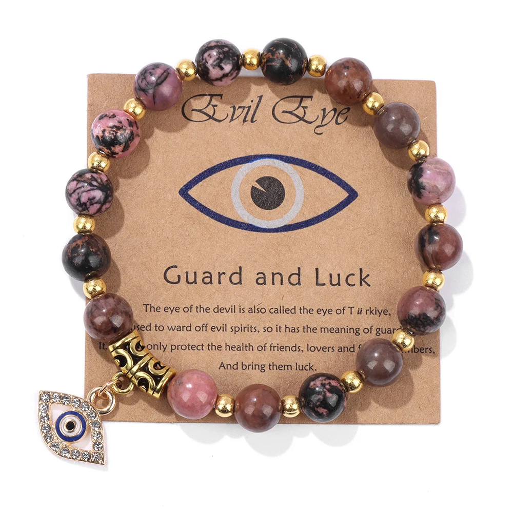 Vintage armband met natuurstenen kralen, stijlvol voor dames en heren. Duurzaam en perfect als cadeau. Prachtig design. — foto 6
