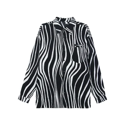 Title 2, Mens Contrasting Color Zebra Print Lapel Shirt...