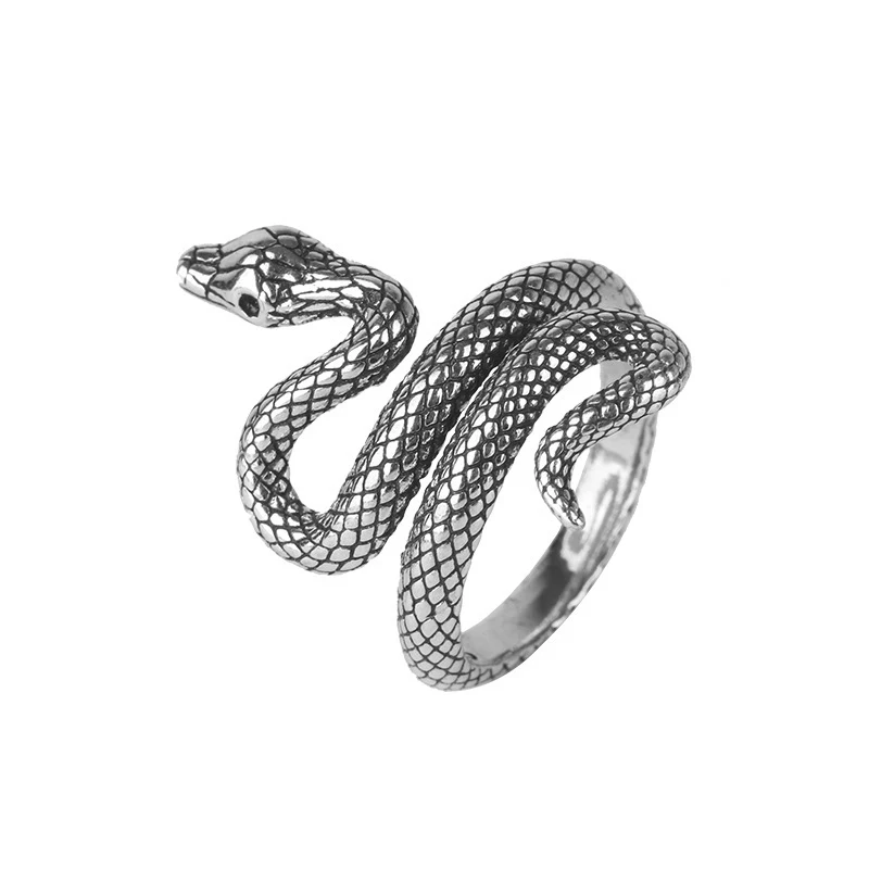 Anel de cobra simulada multicamadas, design envelhecido e personalidade. Adicione um toque ousado ao seu visual diário com este anel de cobra. — foto 9