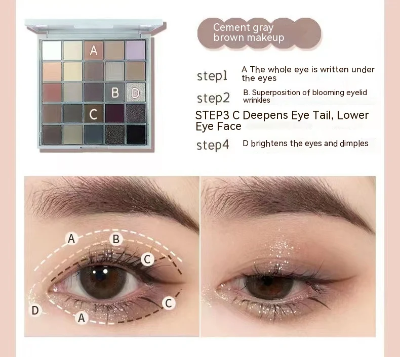 Title 14, Lucky Cube 25 Color Eyeshadow Palette, Shimmer ...