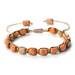 Pulseira artesanal com corda de cânhamo Emperor Stone e contas 3D. Desfrute do conforto e da beleza natural em cada detalhe. — foto 1