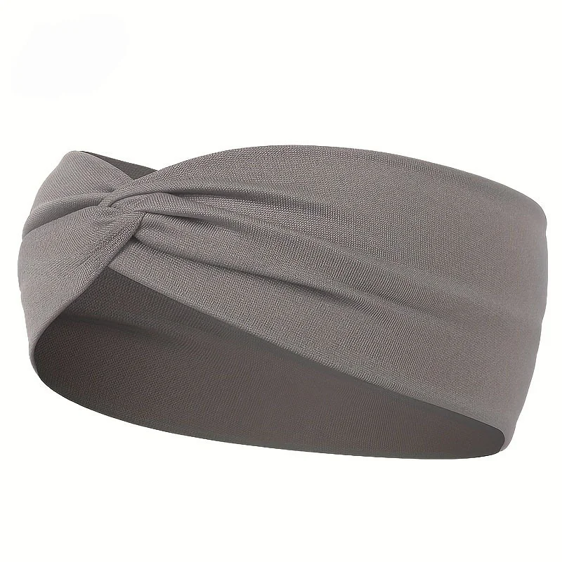 Title 17, Pure Color And Knotted Hair Band Elastic Wide H...