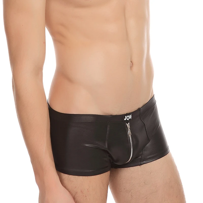 Men's Stage Boxer Panties Sexy Imitation Leather Patent Leather Boxer Panties. Experience comfort and bold style, perfec — photo 2