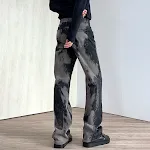 Jeans de hombre estilo coreano holgados y desgastados con lavado callejero Tendencia suelta para un look moderno y cómodo — foto 4