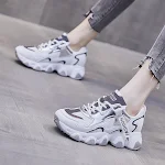 Zapatillas Deportivas de Cuero Grueso Mujer Primavera Otoño Moda Calzado Confortable Elegante y Versátil para el Día a Día — foto 9