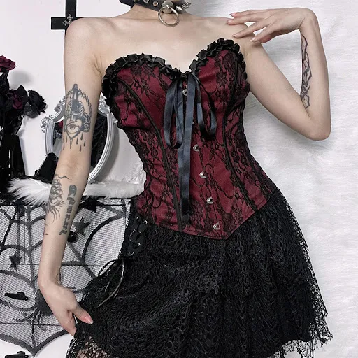 Title 5, JY22458 Dark Style Design Tube Slim Lace Drawst...
