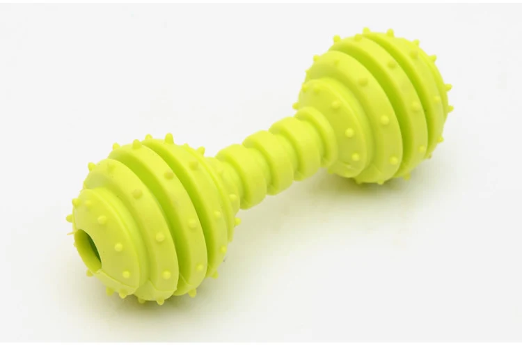 TPR Rubber Barbell Dog Toy, durable chew toy for dogs, promotes dental health, reduces boredom, and encourages interacti — photo 1