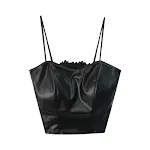 Retro Leather Vest Women Wear Short Stretch — photo 3
