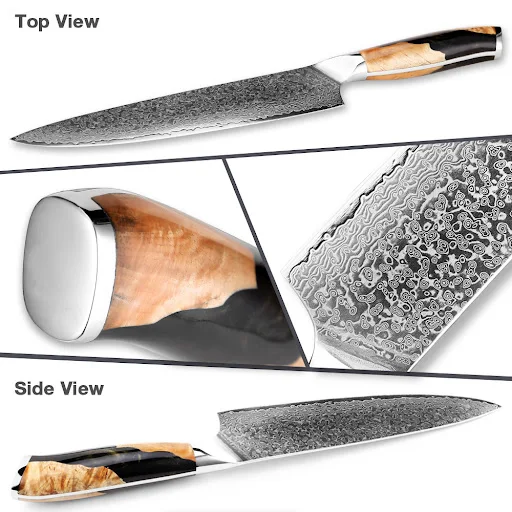 Title 4, Damascus Steel Chef Knife Kitchen Professional ...