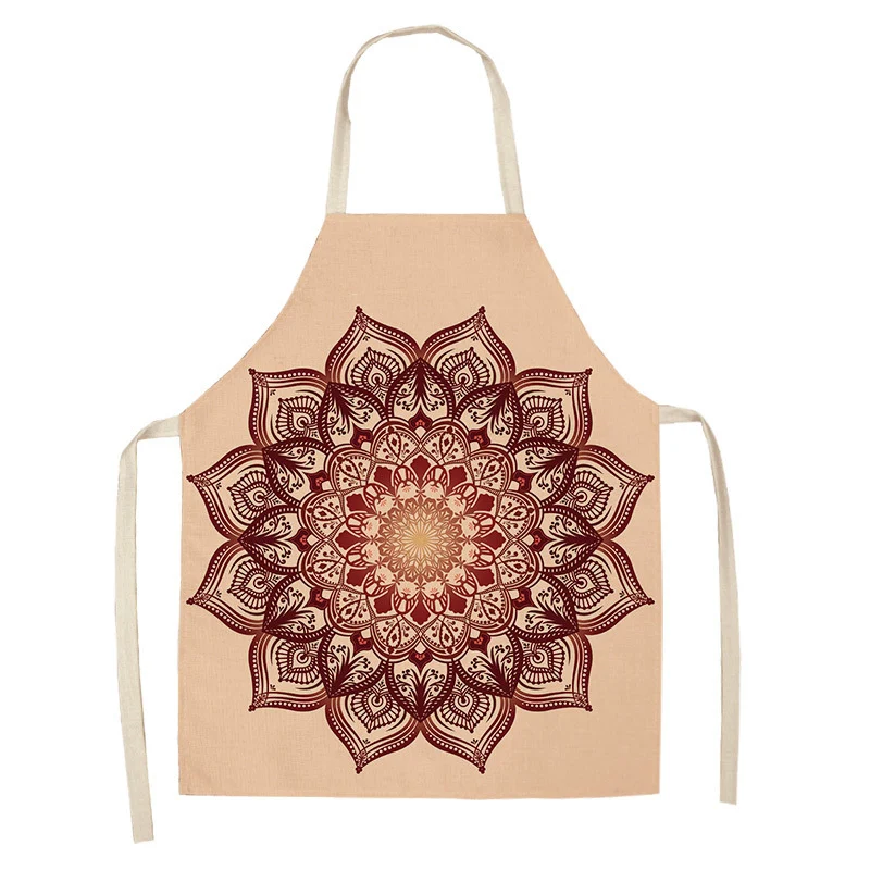 Delantal de cocina para mujer con estampado mandala de lino y algodón, elegante y transpirable, perfecto para cocinar y hornear. — foto 13
