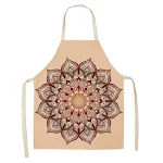 Delantal de cocina para mujer con estampado mandala de lino y algodón, elegante y transpirable, perfecto para cocinar y hornear. — foto 13