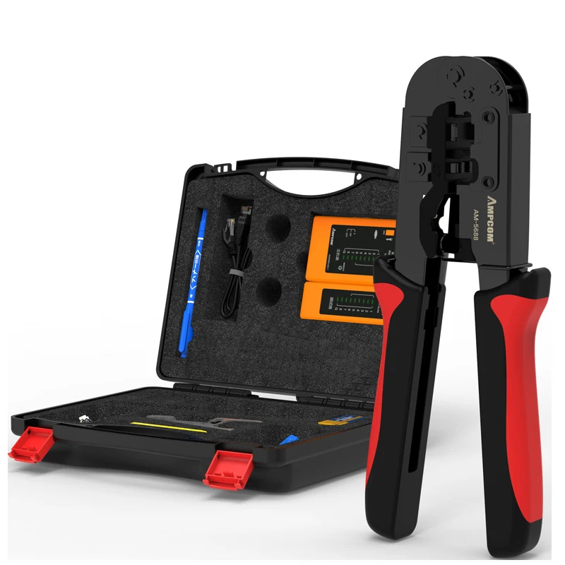 Netzwerk-Kabelzangen-Kit inklusive Modular-Stecker-Tester zum Crimpen und Testen von Ethernet-Kabeln. Sichern Sie zuverlässige Verbindungen. — foto 4