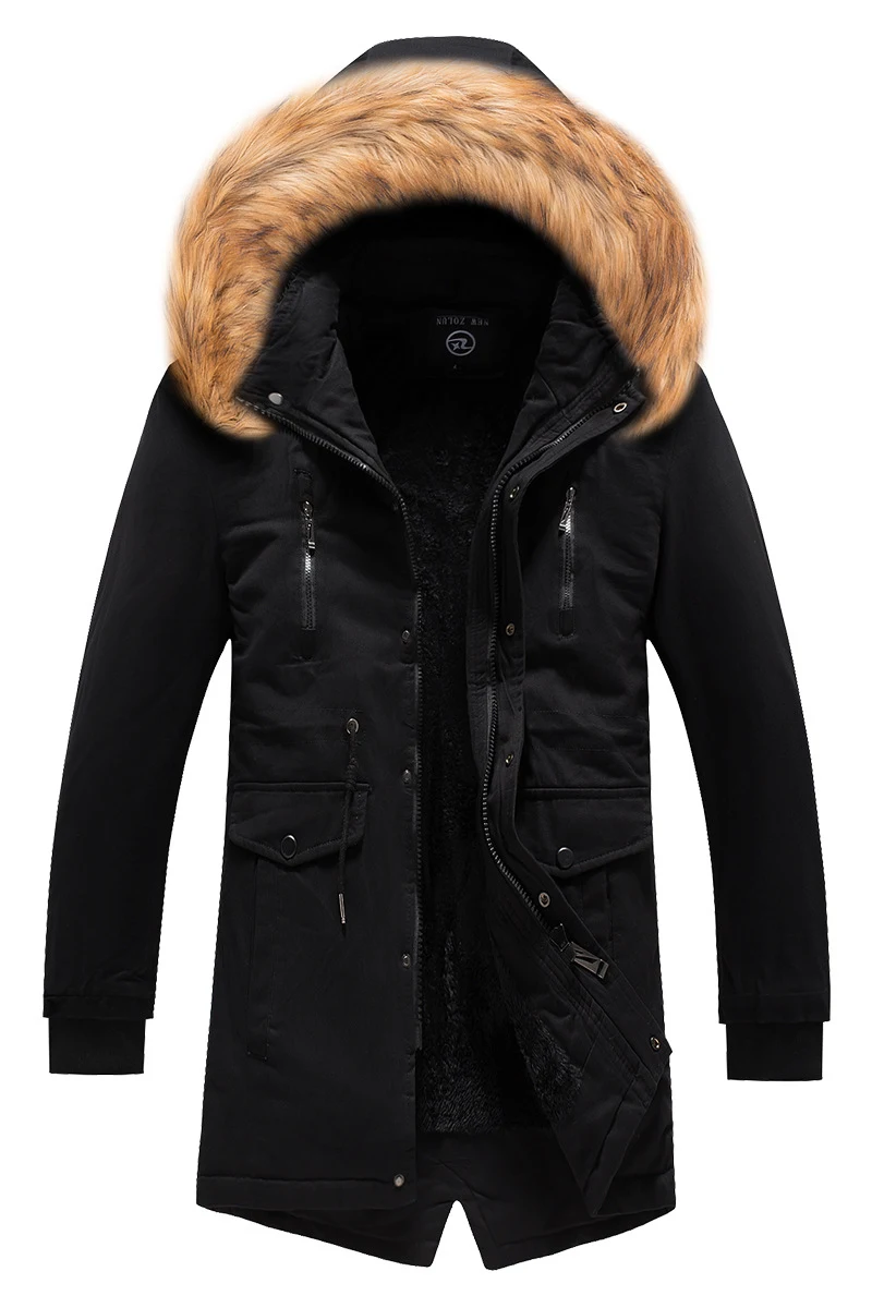 Men's Washed Cotton Winter Jacket, Mid-Length, Youth Style, Removable Hat, Casual Thickening, Comfortable for Cold Weath — photo 7