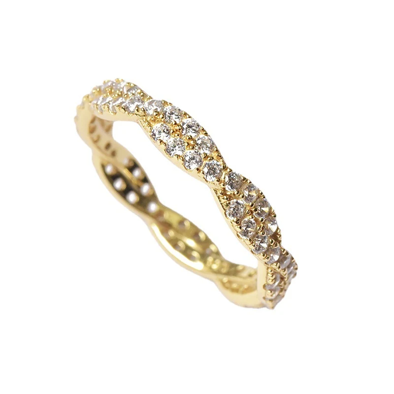 Anel Feminino Simples de Diamante de Círculo Completo Banhado a Prata. Sofisticação e brilho discreto. Ideal para uso diário. Presente perfeito. — foto 1
