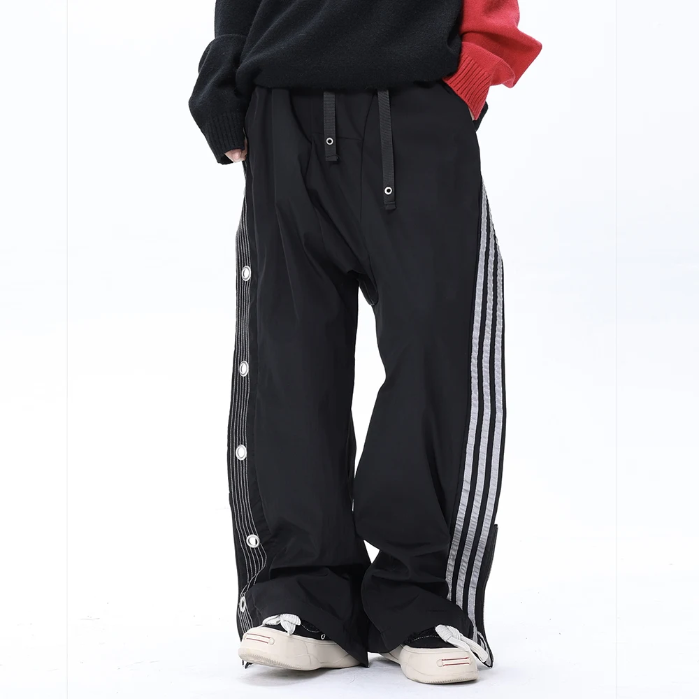 Men's Side Striped Stitching Tooling Straight Pants, Comfortable and Stylish Design, Perfect for Casual Wear and a Moder — photo 12