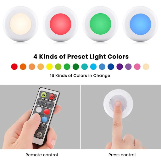 Title 2, Remote control 16 color LED cabinet light. Cust...