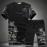 New Men's Short-sleeved Suit Fashion Printed T-shirt and Shorts Set Sports Two-piece Summer Outfit — photo 12