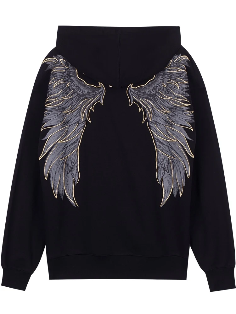 Title 2, Hooded Sweatshirt With Waterfowl Wings Print an...