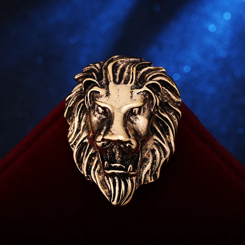 Title 3, Broche Vintage Africano de Leão para Homens Rei...