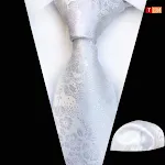 Terno Floral Branco Masculino com Gravata e Acessórios — foto 2