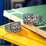 Anel Dominador Masculino Ajustável Retro em Prata 99% Pura, Estilo Vintage, Design Clássico, Elegância e Presença Imponente. — foto 2