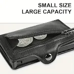 Carteira Masculina com Rastreador Cartão Clamp Metal Porta Cartão Fina Antifurto RFID, Nunca mais perca sua carteira, proteção segura. — foto 1