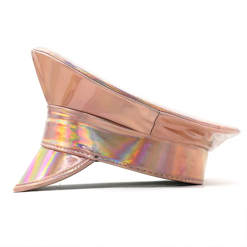 Title 8, Laser Patent Leather Flat-top Cap Womens Party