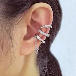 Conjunto de Três Peças Fashion com Clipe de Orelha Tipo C com Diamantes, Adicione Elegância e Sofisticação ao Seu Visual Diário. — foto 11