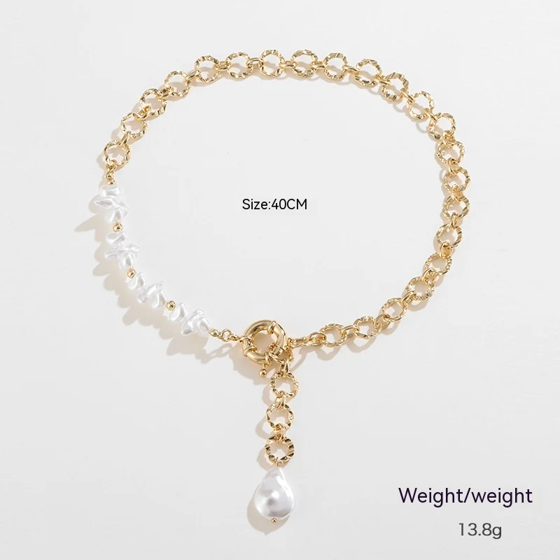 Colar com pingente de pérola barroca artesanal para mulheres, um acessório elegante e sofisticado que complementa qualquer look. — foto 3