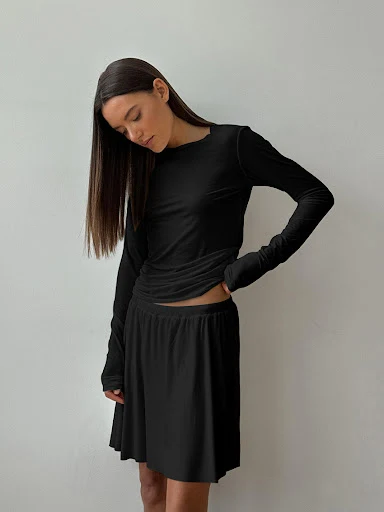 Title 10, Womens Knitted Slim-fit Stretch Long Sleeve Sh...