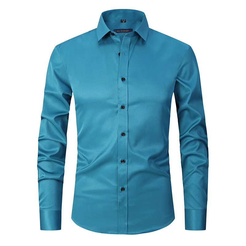Men's Stretch Shirt Long Sleeve Non-ironing Slim Fit – Effortless style and all-day comfort, wrinkle-free for the modern — photo 22