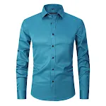 Men's Stretch Shirt Long Sleeve Non-ironing Slim Fit – Effortless style and all-day comfort, wrinkle-free for the modern — photo 22