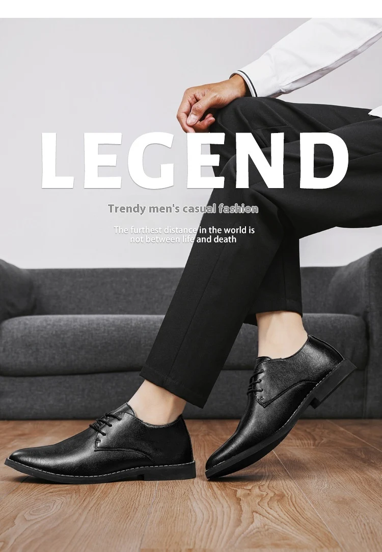 Title 2, Męskie skórzane buty ślubne business casual, ro...