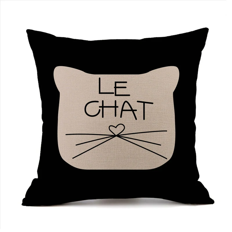 Title 4, Housse de coussin décorative motif chaton migno...