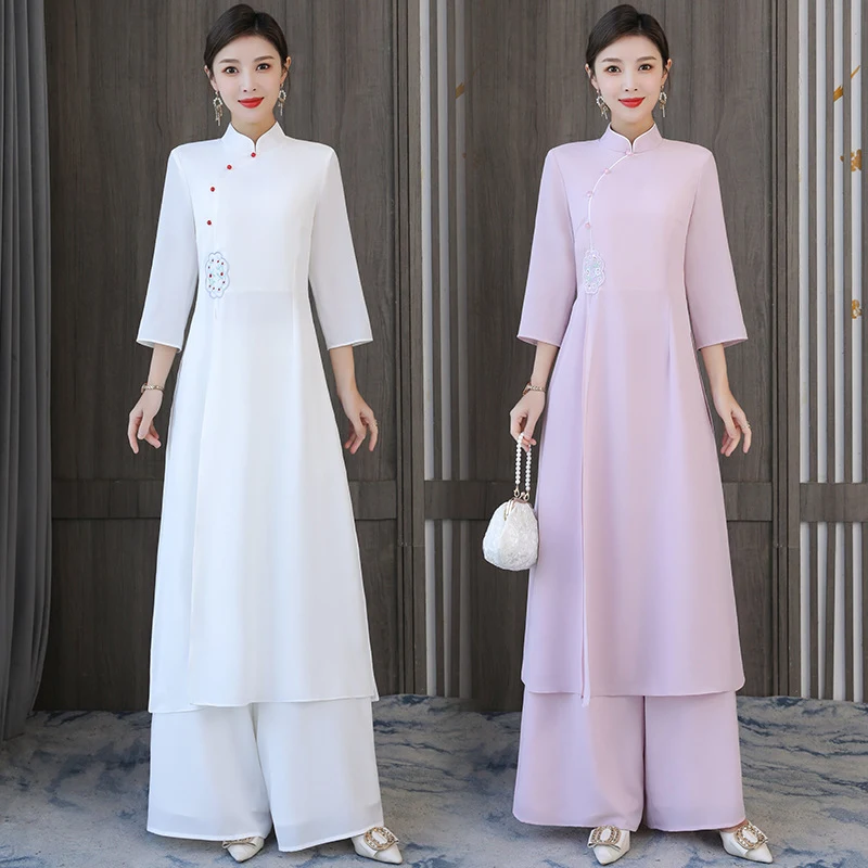 Tea Art Zen Clothes Graceful Improved Cheongsam Dress. Experience enhanced grace and elegance with this beautiful and st — photo 1