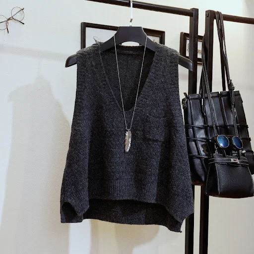 Title 11, Spring New Loose Collar Waistcoat Wool Vest Sle...