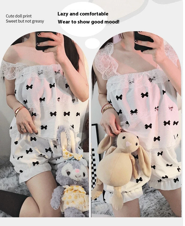 Title 4, Simple Cute Womens Pajamas Bubble Cotton Homewear