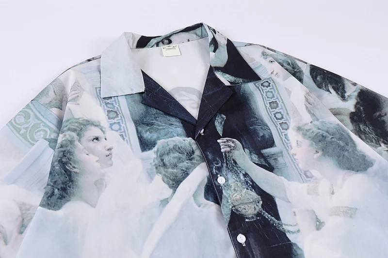 Short Sleeve Printed White High Street Shirt Cardigan, offering comfort and style. Perfect for a casual, trendy look and — photo 5
