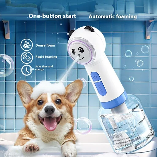 Title 1, Cute Panda Pet Foaming Machine. Creates fun bub...