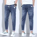 Pantalones casuales de mezclilla elásticos para hombre delgados, comodidad y estilo. Ideales para uso diario, finos y transpirables, perfectos para climas cálidos. — foto 12