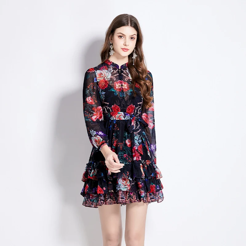 Women's Short Dress Holiday Floral Print Lightweight and Comfortable Summer Style Perfect for Beach Parties and Casual O — photo 4