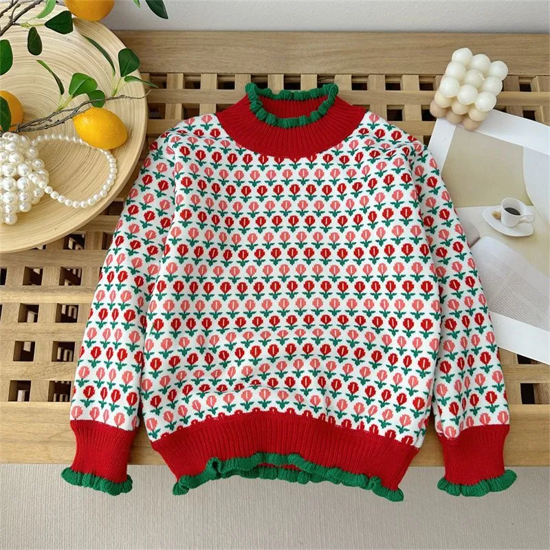 Pulôver infantil com forro de lã para bebê menina Outono e inverno Roupa quentinha e confortável para sua filha ficar protegida no frio — foto 5
