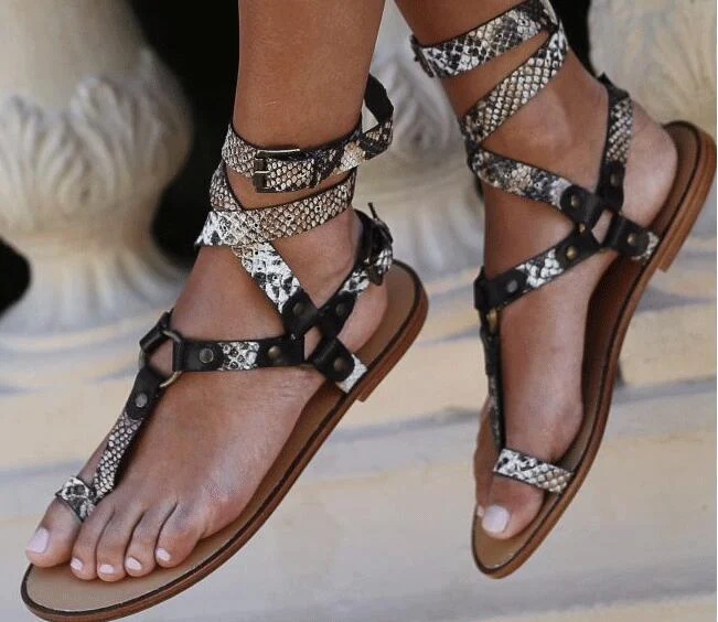 Summer Cross Lace Up Flat 40-43 Women's Toe Sandals. Comfortable and stylish sandals for warm weather. Perfect for your — photo 1
