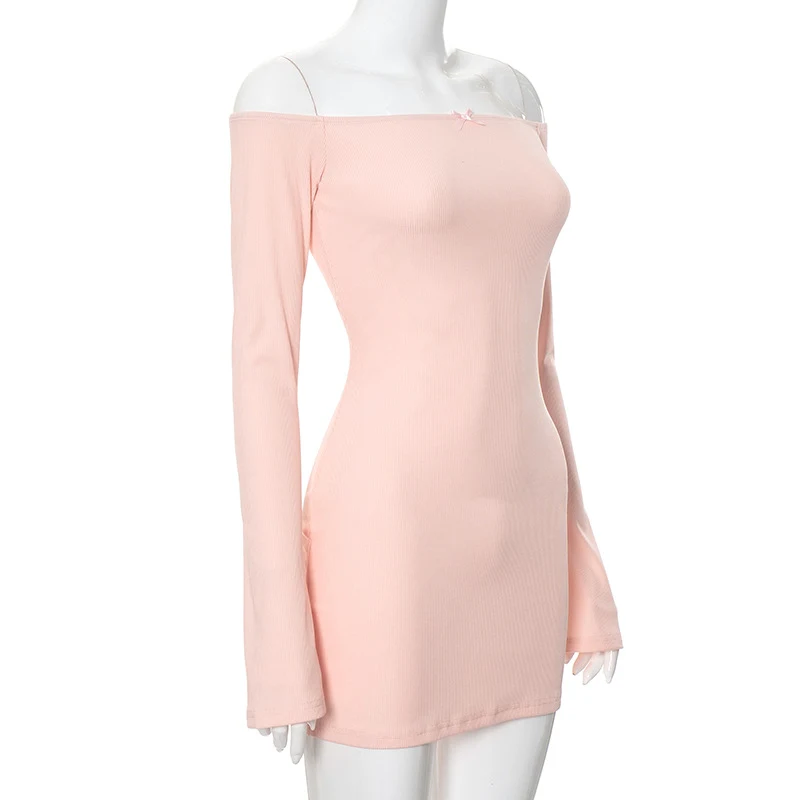 Title 8, Autumn New Off-neck Flared Long Sleeve Backless...