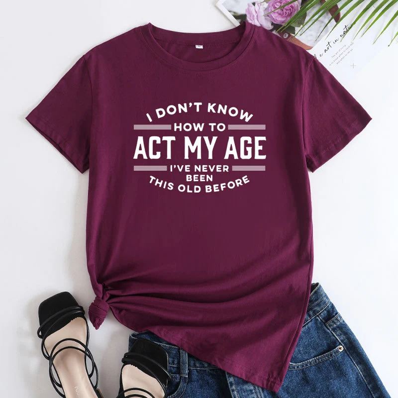 Title 22, Camiseta feminina com estampa de letras, gola r...